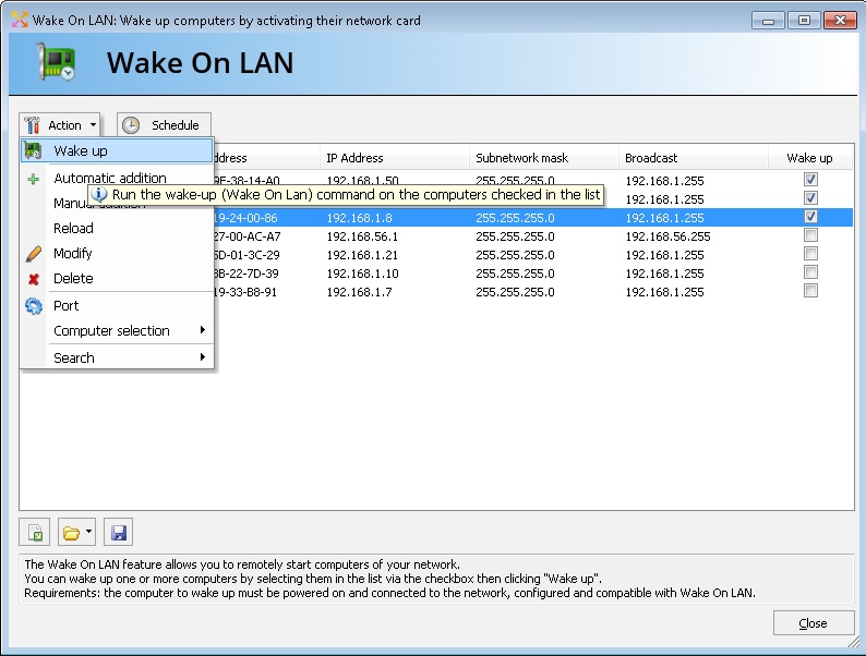 wol wake on lan utility for remote connections